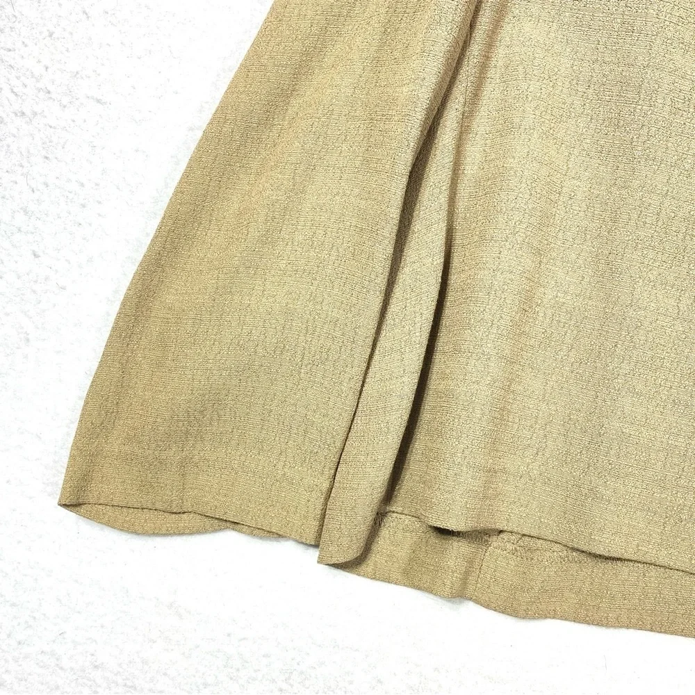 VINTAGE Studio I Single Button Blazer Women's 20W Tan Collarless Business USA